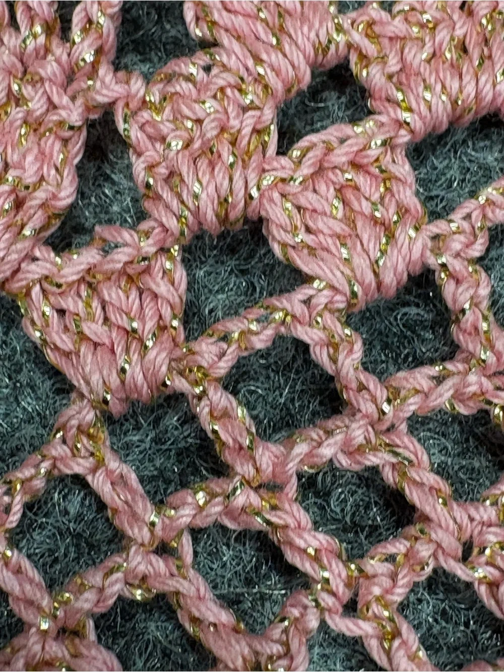 Swedish Crocheted Pink Table Runners Open Pineapple Design